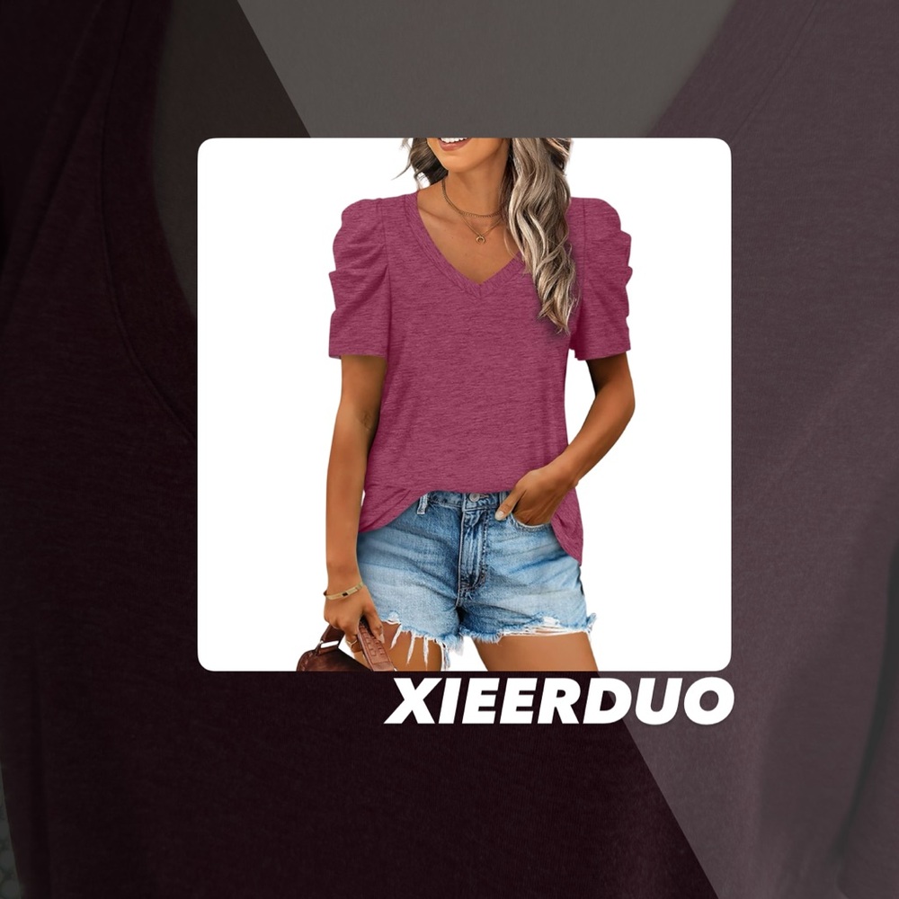 NWOT Xieerduo Puff Sleeve Tee Shirt